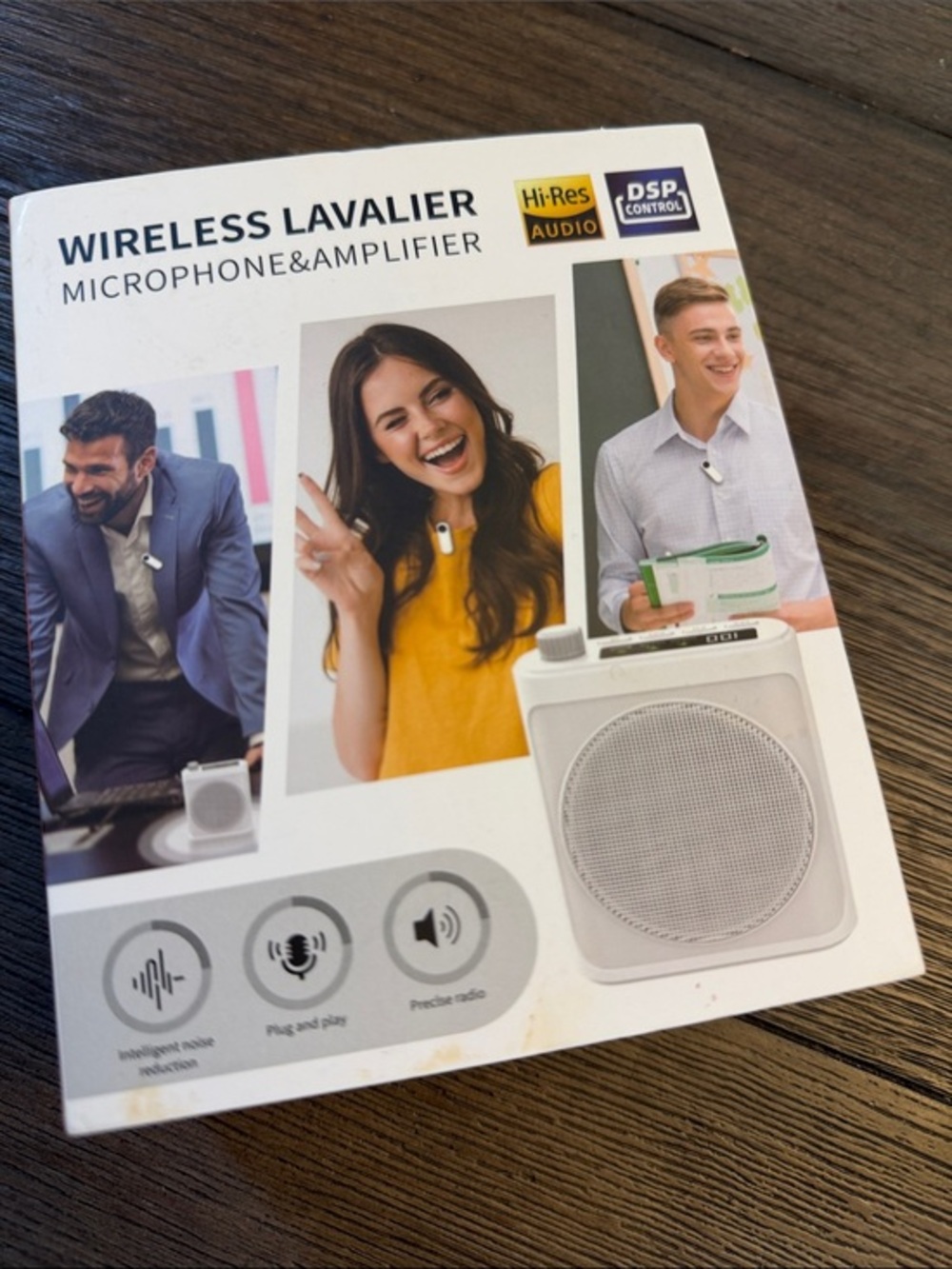 15W Wireless Voice Amplifier with 2 Magnetic Lavalier Mics & Noise Reduction
